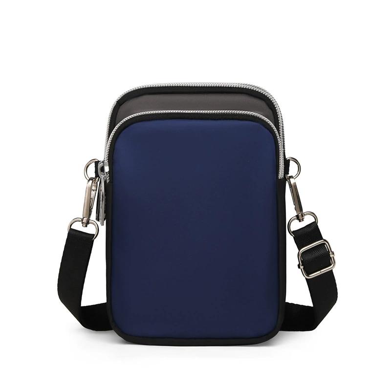 Double Zipper Women Small Crossbody Phone Bag Waterproof Multi Pocket Female Mini Shoulder Bag FLAP with Double Zipper for Daily Travel