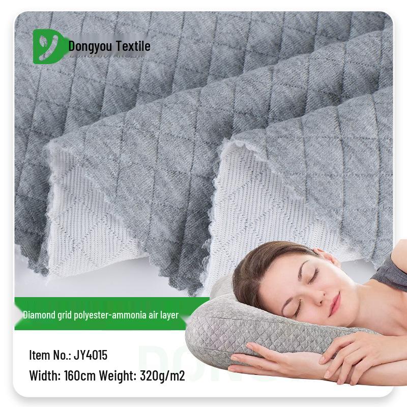 

Spot Diamond Quilted Sweatshirt Pillowcase with Cool Silk Cotton Knitted Fabric Dark Marl Gray