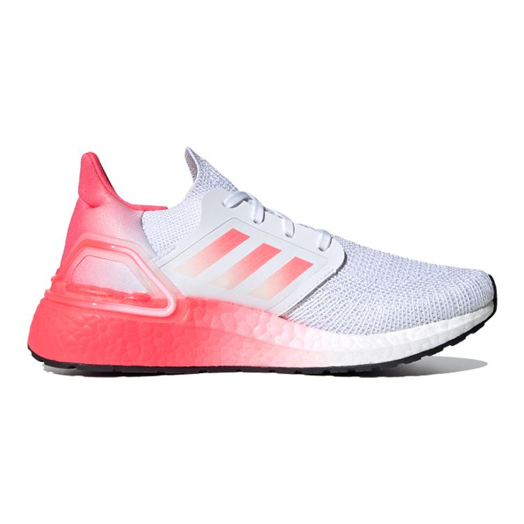Adidas ULT Ultraboost 20 J Slip Resistant And Breathable Low top Kids' Running Shoes White Pink Gradient Teenagers FX0456
