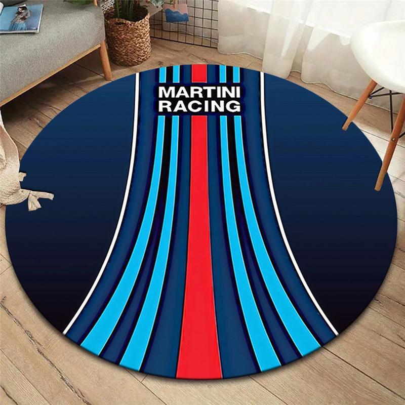 Martini Racing Round Area Rug,Carpet Rug for Living Room Bedroom Sofa Playroom Decor,Non-slip Floor Mat