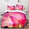 Butterfly Duvet Cover Set Blue Purple Wild Animals Bedding Set King Queen Size for Kids Girls Women Polyester Comforter Cover