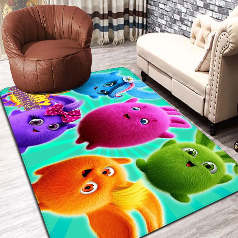 Rainbow cartoon design Rug Floor Mat for Living Room or Bedroom Soft and Comfortable Carpet a Gift for Birthday and Holiday.