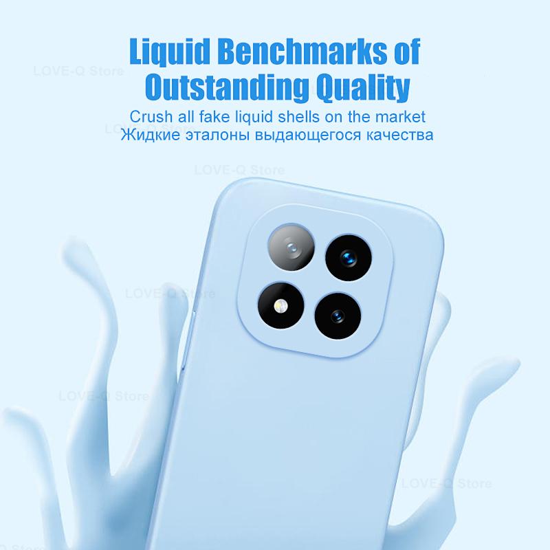 For Redmi Note 14 Pro Plus 5G Case Luxury Liquid Silicone Phone Case For Xiaomi Redmi Note 14 Note14 Pro Plus Shockproof Soft Cover