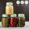 6 Pcs Silicone Mason Jar Lid Leak-proof Silicone Replacement Lid with Straw Hole and Stopper Plug Dual Sided Design Drinking Lid