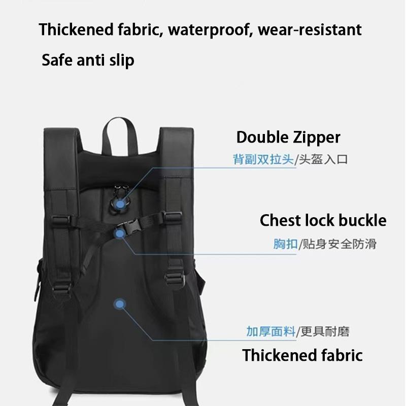 Motorcycle Riding Backpack Portable Waterproof Helmet Storage Travel Backpack Reflective Safety Shoulder Bag Large Capacity Bag