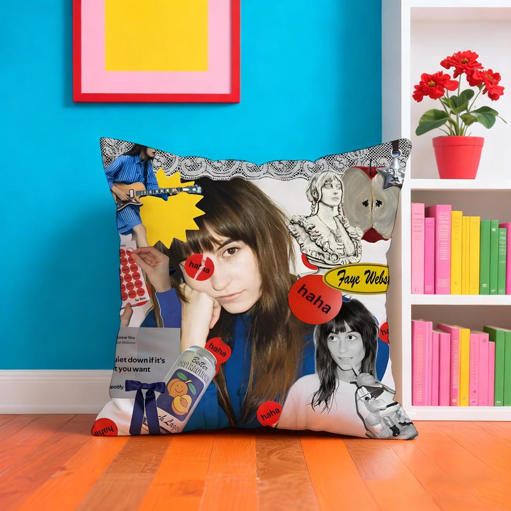 Faye WWebster Singer Pillow Case Pillow Case Plush Fabric Soft Double Sided Print Home Sofa High Quality Cushion