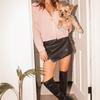 European & American Women's V-Neck Long Sleeve Solid Knit Cardigan Sweater