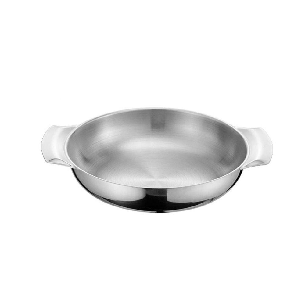 Conjoined Double Handles Cooking Pan Stainless Steel Soup Basin Korean Style Pot  Ramen