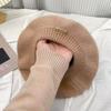 Warm Woolen Crochet Knitted Hat Solid Color Knit Cap Elegant Beret Hat  Winter
