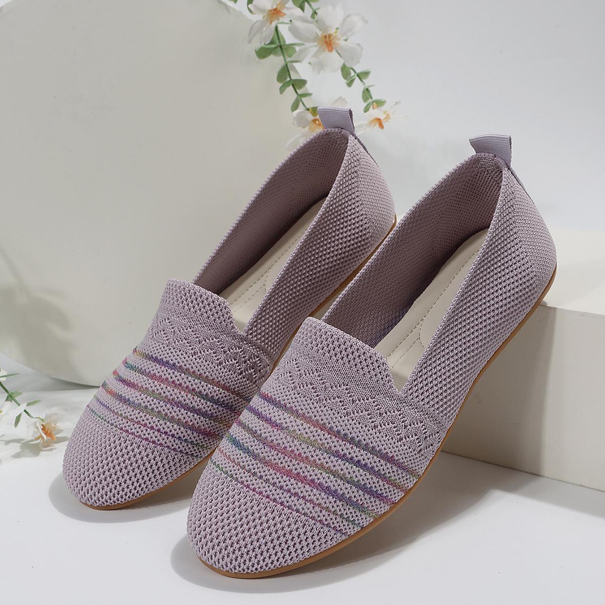 

2024 весна и осень новые плетеные туфли на плоской подошве с круглым носком, большого размера, закрывающие стопу, ленивые туфли для женщин 42