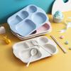 Wheat Straw Children Dividing Plate Household Solid Simple Plastic Students Dining Tableware Fashion Nordic New 12 Inch Dish
