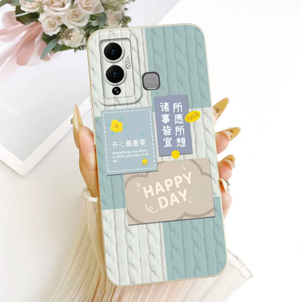 Casing For Infinix Hot 12 Play Cover X6816C X6816 Silicone Cat Dragon Pattern Case For Infinix Hot12 Hot 12 Play Shell Covers