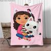 Cartoon G-Gabbys-Dollhouse Soft Flannel Blankets Keep Warm Throw Blanket Comfortable Blanket for Picnic Beds Sofa Home Bedroom