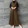 ZANZEA Top Gilet Senza Maniche da Donna e Pantaloni a Gamba Larga Set Casual Due Pezzi