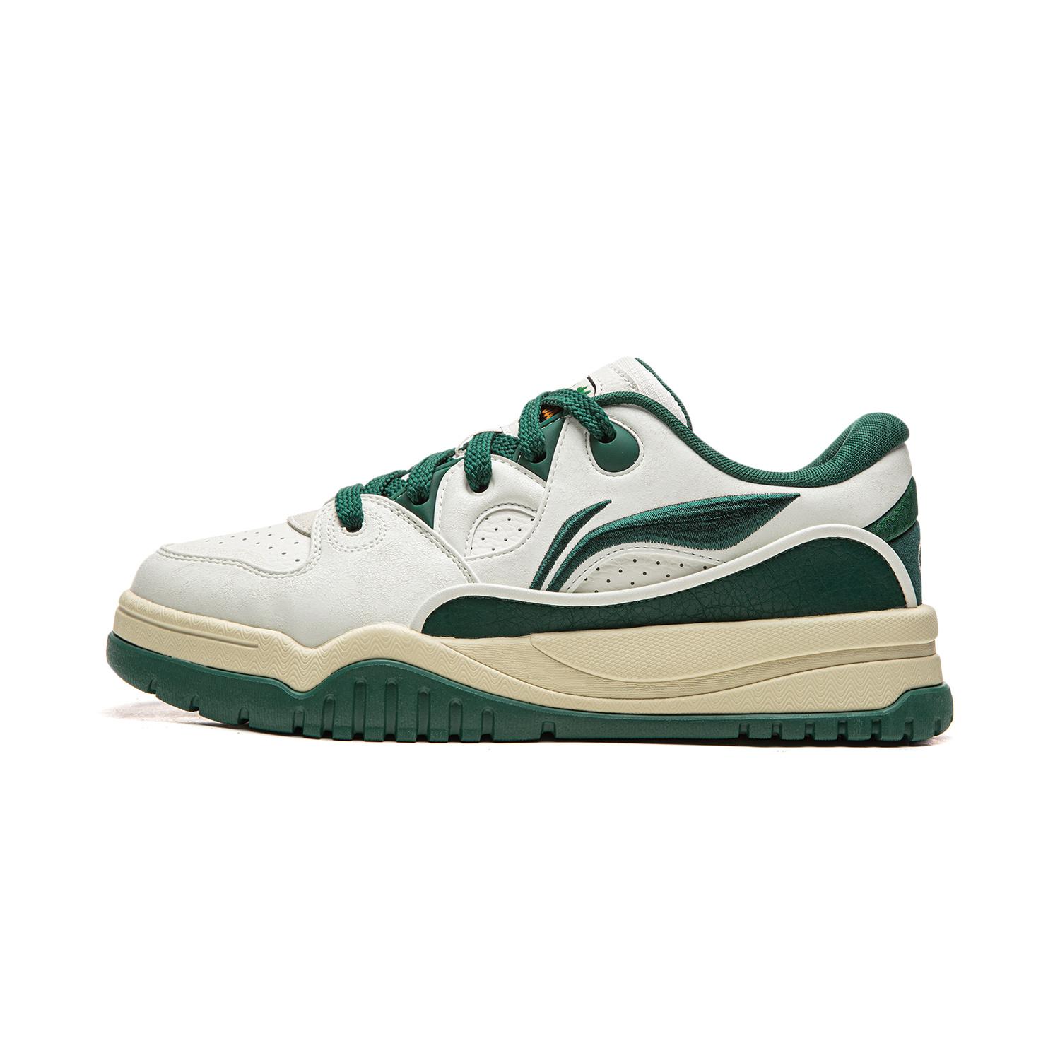 Li Ning Trendy Leap Low top Skateboard Shoes Men s White Green AGCW011-3 43.5