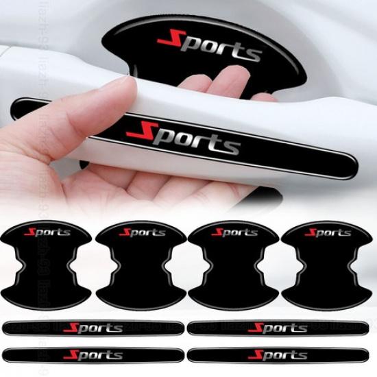 8Pcs  Sports  Car Door Handle Bowl Sticker Protector Anti Scratch Cover Film
