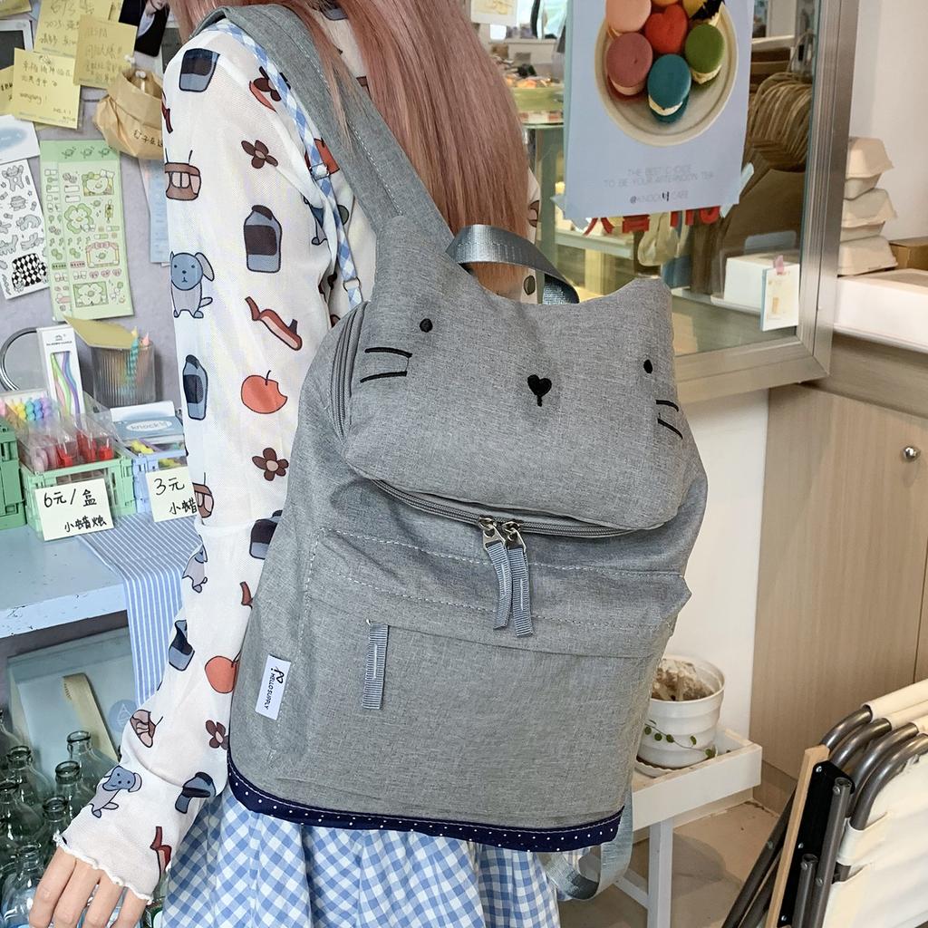 Schoolbag1011 summer new large-capacity canvas pencil bag Korean simple cute multi-functional girl heart stationery pencil bag