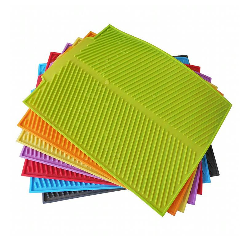 Silicone Draining Board Mat Dish Drying Mat Draining Mat Foldable Eco-Friendly Drainer Mat Large Drain Pad Heat Resistant Pot