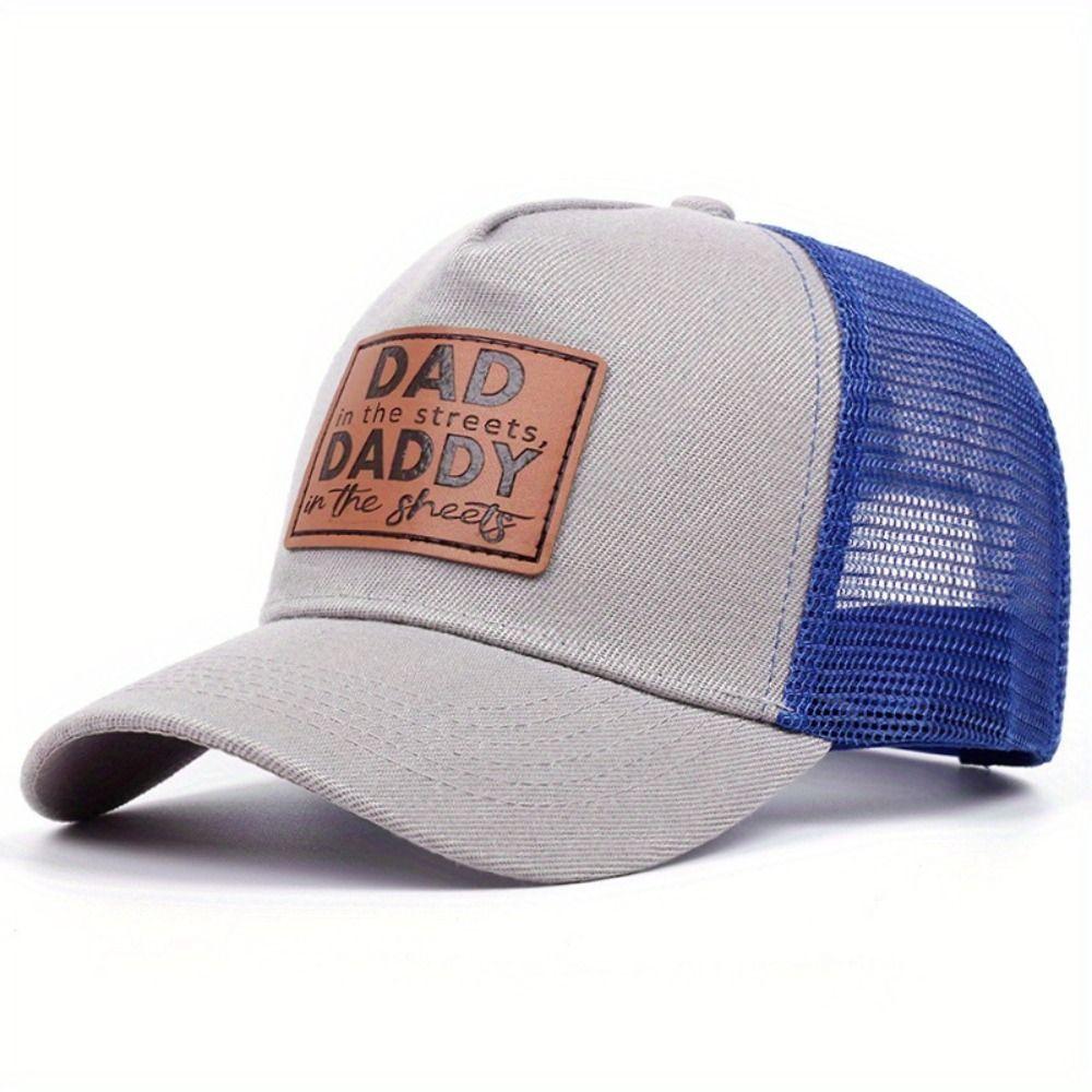 Adjustable Distressed Faded Cap DAD DADDY Leather Label Sunscreen Hats  For Man Women