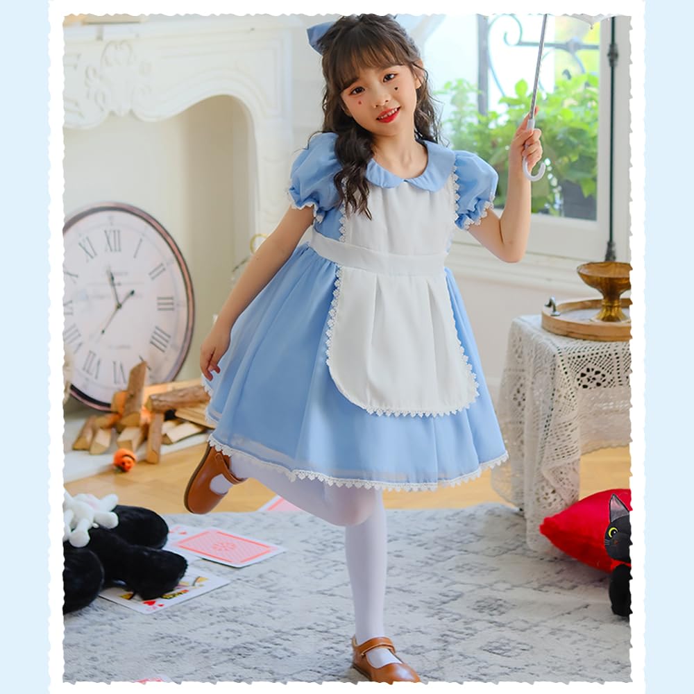 Alice Maid Costume for Fancy Short One Light Leggings Included [RPFLQ] Girls, Dress, Cosplay, Halloween, Dress, Apron, Sleeves, Children, Kids, Girls,