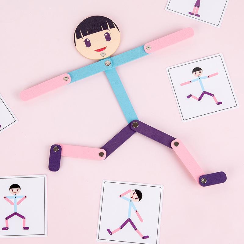 Children's Creative Sports Wooden Figure Game for Hand-Eye Coordination and Early Education