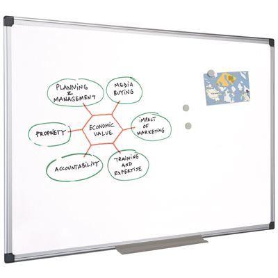 Tableau blanc émaillé - Marque - 90 x 60 - Magnétique - Effaçable à sec