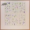 Floral Plant Decals 6 Sheets/Set Natural Flower Scrapbook Stickers, Waterproof PVC Plants Decals, Hand-painted Stickers Transparent Decorative for DIY