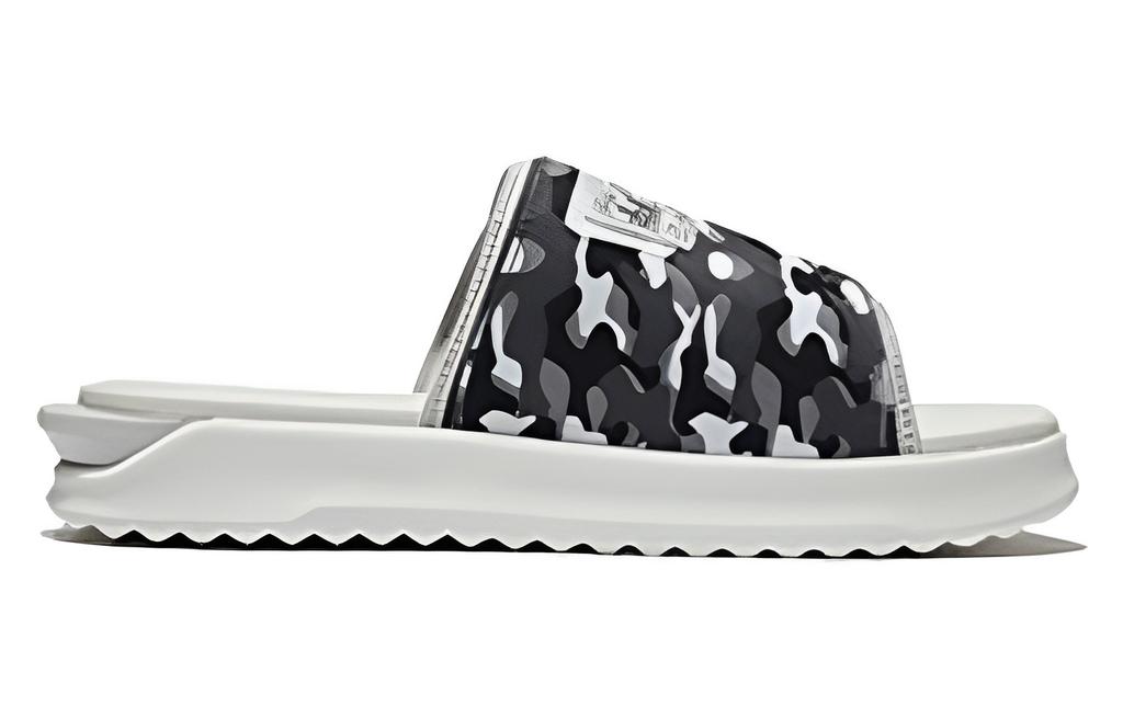 Li Ning Slip Resistant Abrasion Resistant EVA Slide Slippers Men's Gray Black AGAS011-3