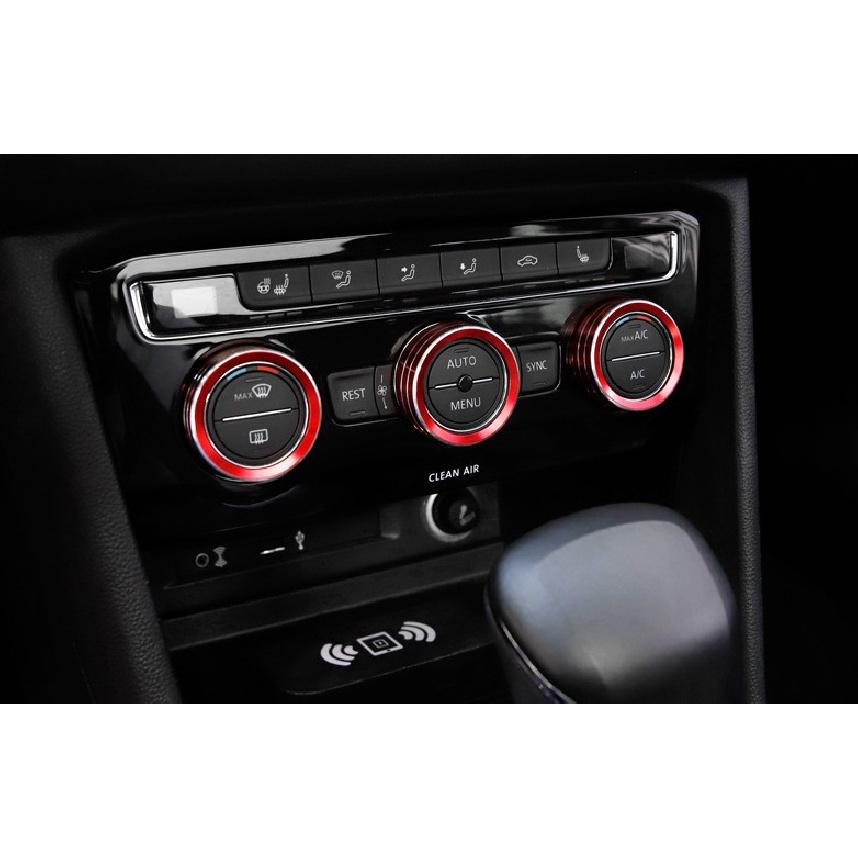 For Volkswagen Jetta Mk7 2019-2022 Red Aluminum Central Console AC Switch Trim
