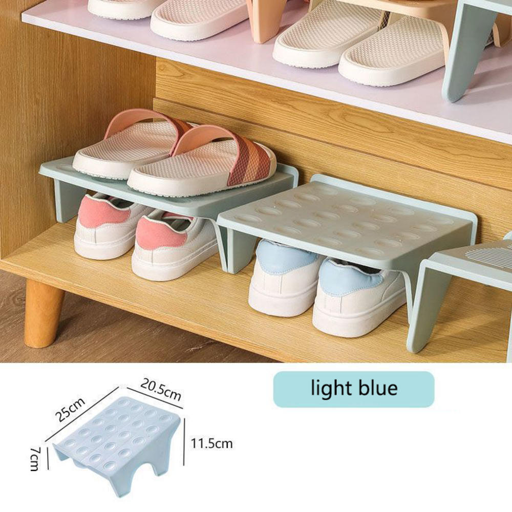 Double-Layer Shoe Rack Organizer Shoes Footwear Storage Stand Support Space Saving Cabinet Closet Holder Modern Bracket