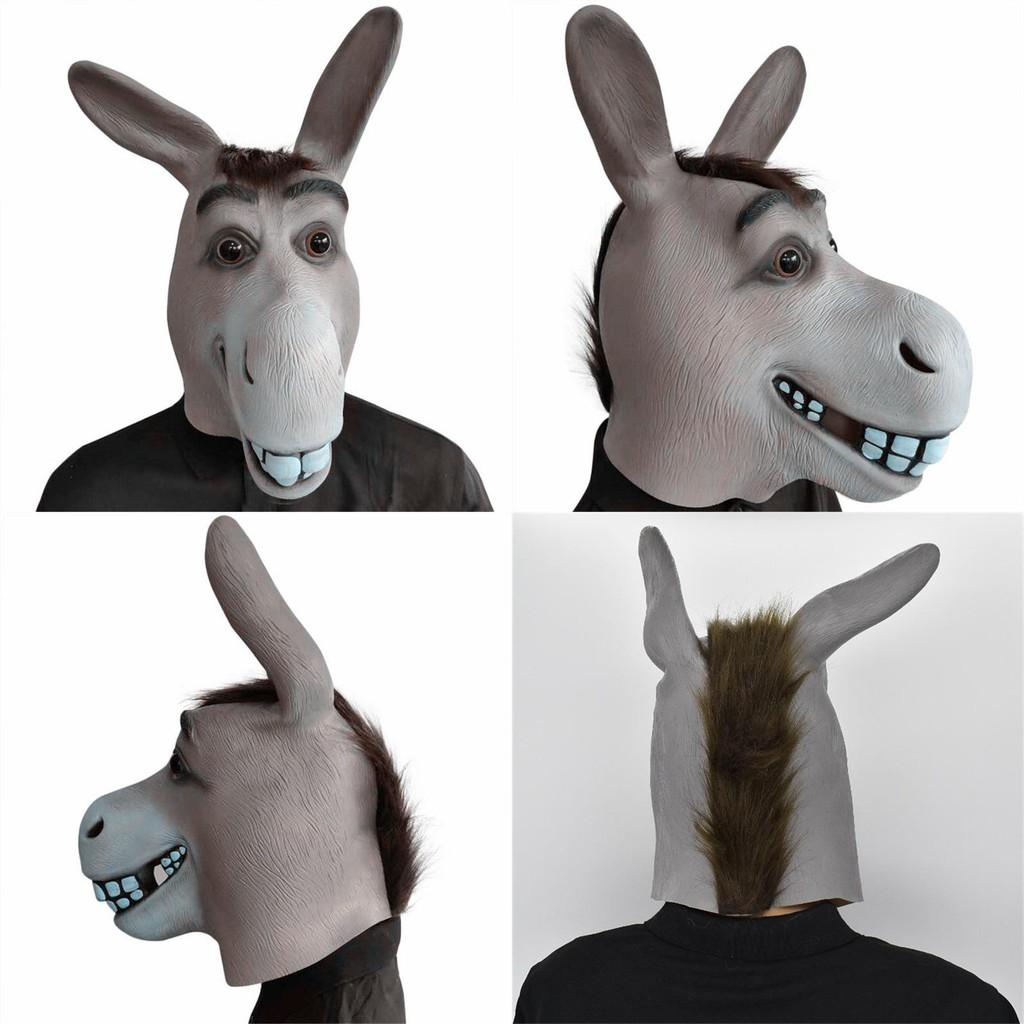 Funny Donkey Mask For Role Play With Latex Material For Party Costumes