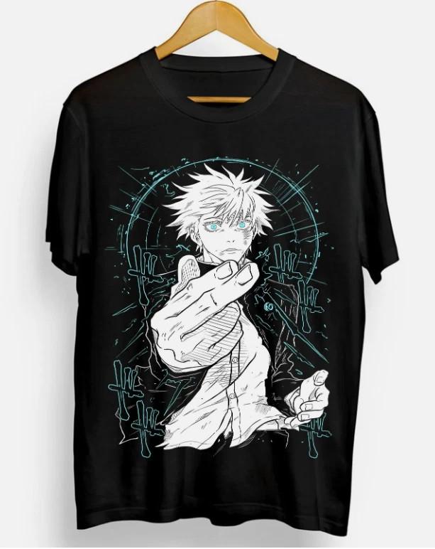 Anime Megumi Gojo Satoru TShirt Jujutsu Kaisen Sukuna Megumi Itado Black Tee