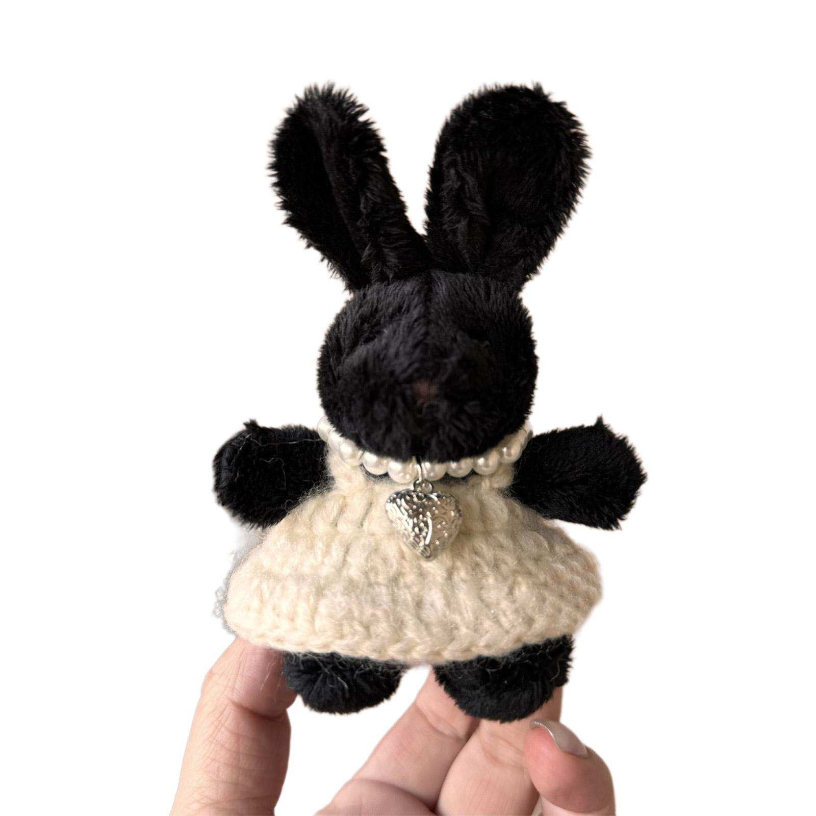

Cute Plush Rabbit Keychain Decorations Keyring Hanging Ornament Backpack Handbag Charm Pendant Gift for Girls Women бежевый