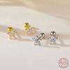926 Sterling Silver Korean Temperament Zircon Flower Mini Stud Earrings for Women Exquisite Simple Jewelry Accessories