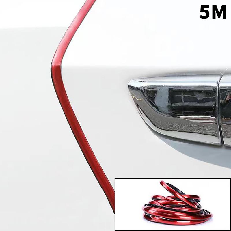 5/10M Chrome Car Door Edge Protection Strip Auto Door Anti Collision Strip Door Moldings Trim Adhesive Protector