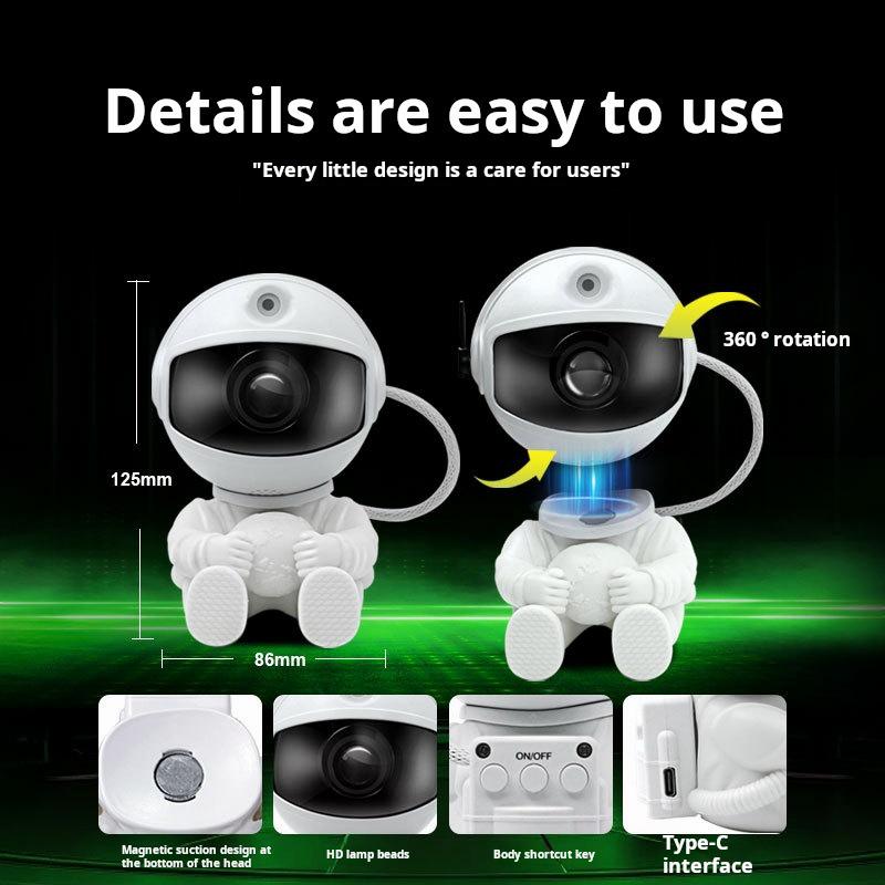 Starlit Sky Projector Night Light: Bedroom Ornament with Hug Star Style & Laser Fantasy Nebula Effect.