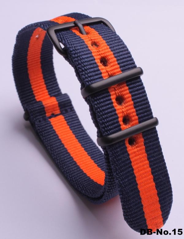Black Nylon & Canvas Watch Strap with Vacuum-Plated Buckle
