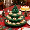 26cm Deviled Egg Christmas Tree Decorative Platter Resin Xmas Tree Shape Holiday Egg Holder For Deviled Eggs Festive Centerpiece
