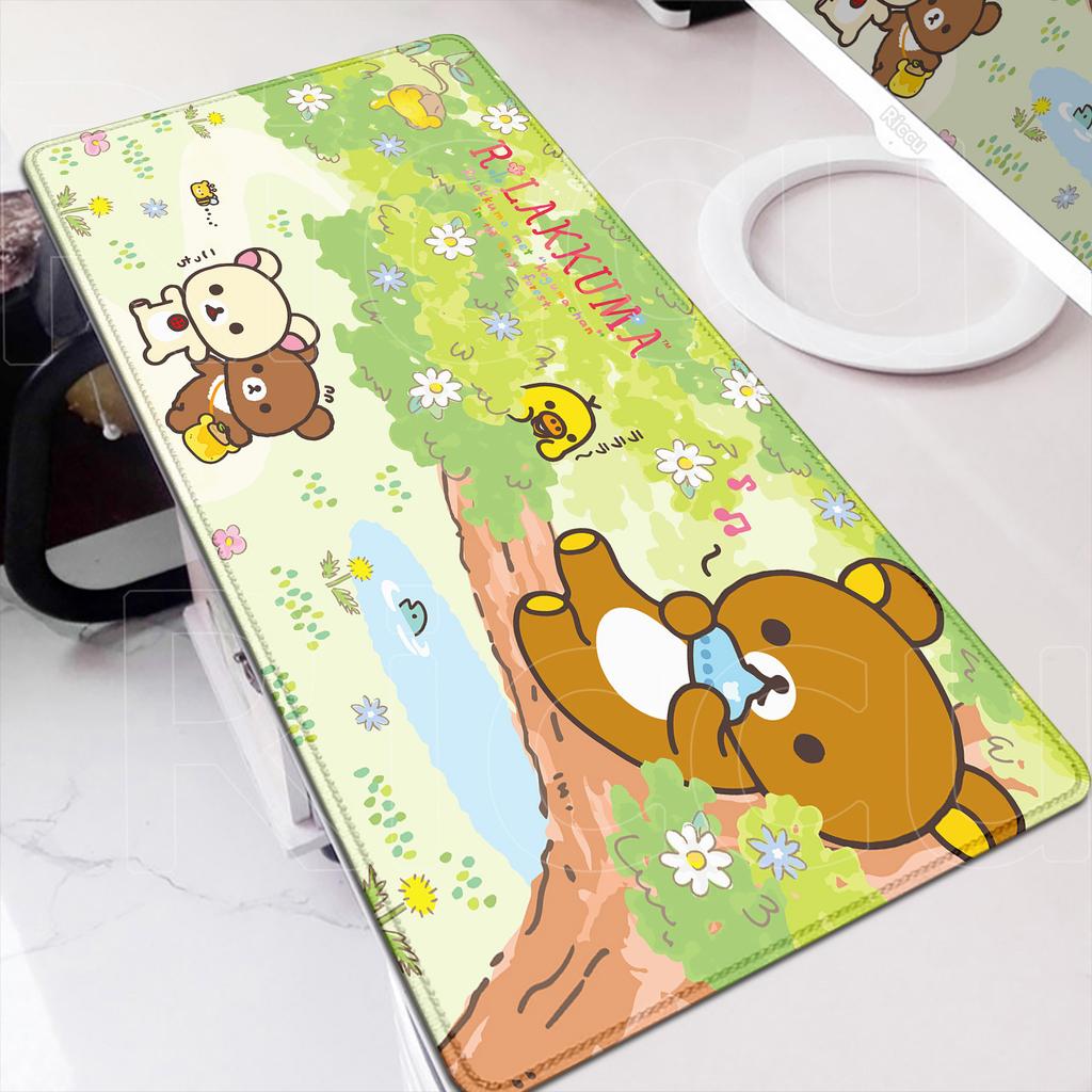 Anime Mouse Pad Kawaii Laptop Desk Decoration Mouse 30x80cm Gamer Rubber Mat Cute Rilakkuma Non-slip Keyboard Office Accessories