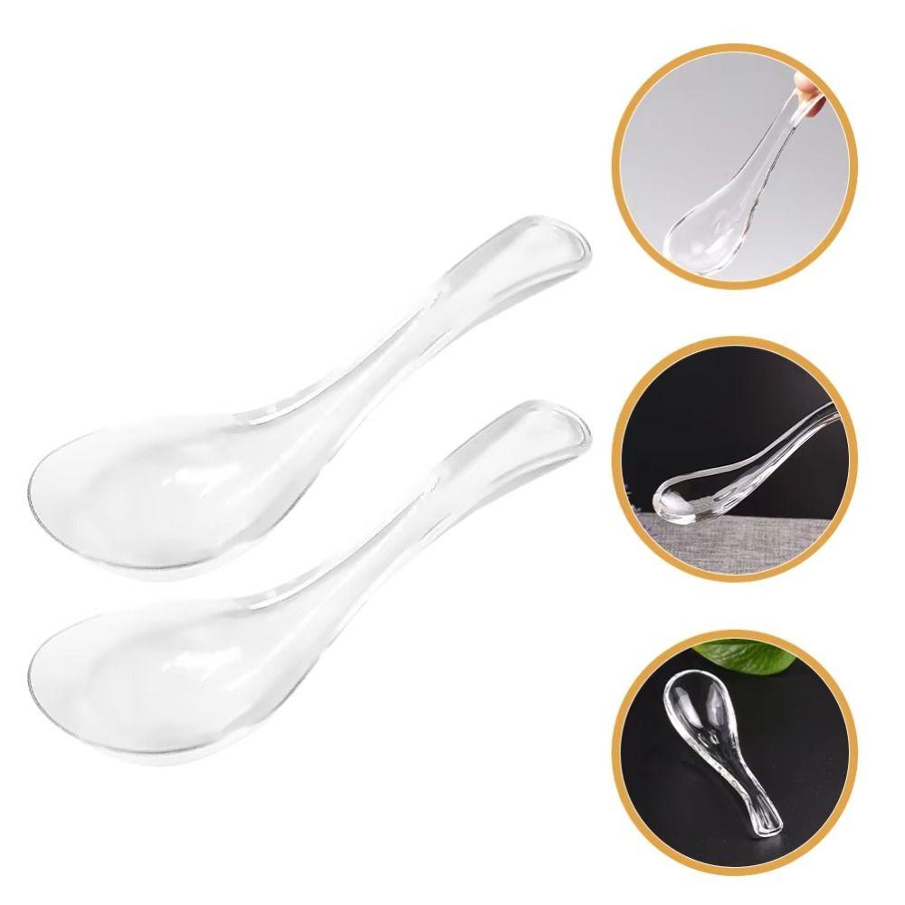 Exquisite Condiment Spoons Transparent Serving Spoons Kitchen Accessories Dessert Teaspoons  Party