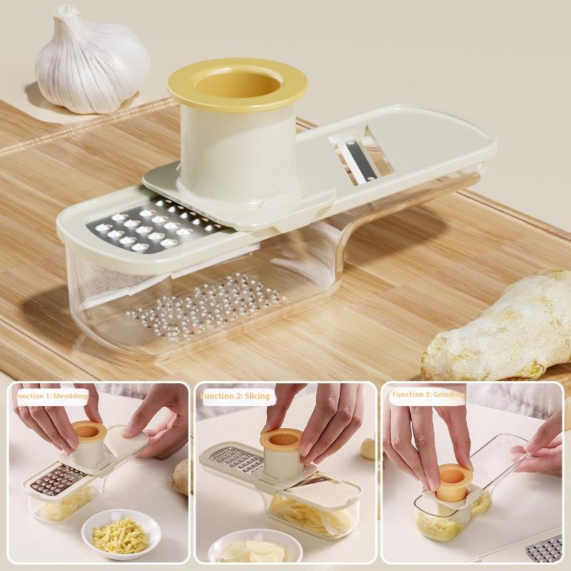 3 In 1 Garlic Grinder Food Mini Garlic Chopper Processor Food Processor Tool Press Grinder For Spices Cooking Restaurant Home белый