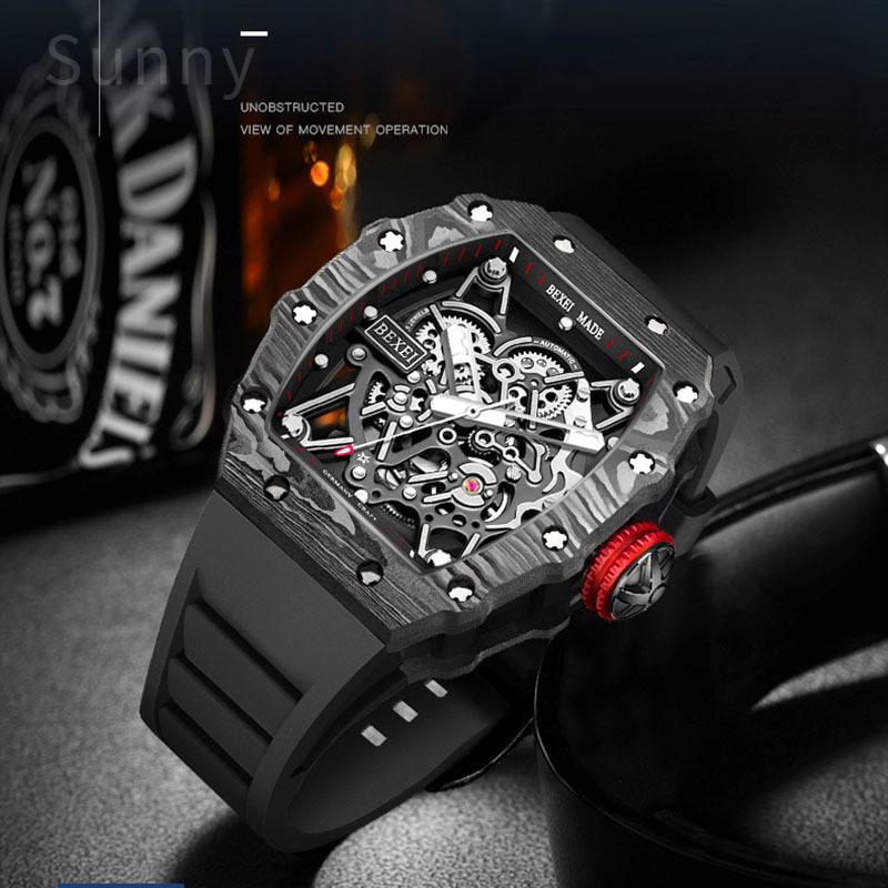 Silicone Watch Strap for Richard Mille Male Raised Waterproof Sweatproof Mouth Rubber Watch Band Accessories 25mm Wristband