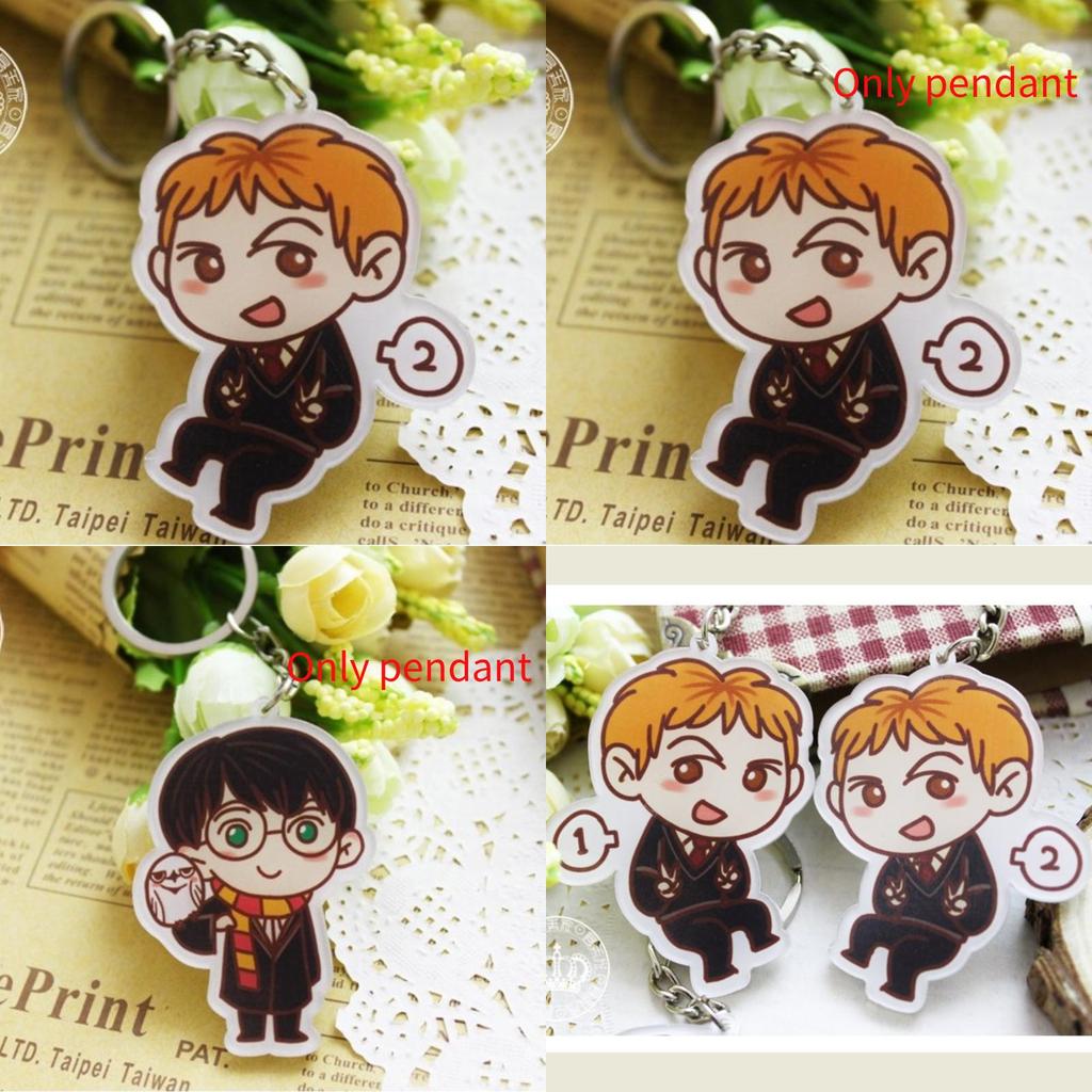 Cartoon Harry Potter Snape Malfoy George Bill Movie Character Pendant Keychain For Gift Giving And Travel Souvenir