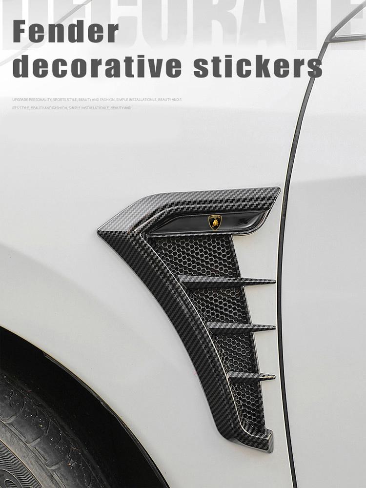 Universal Carbon Fibre Car Side Wing Fender Decals Body Exterior For Lamborghini Urus Huracan Aventador Premium Car Accessories