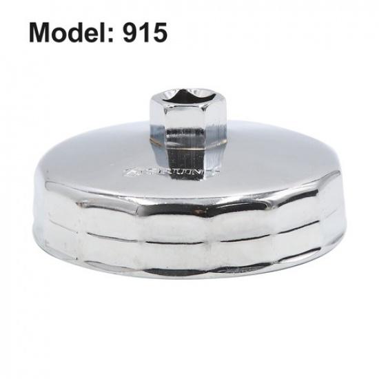 92mm 15 Flutes Silver Tone Metal Car Oil Filter Cap Wrench Socket Remover Tool
