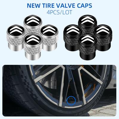 4Pcs For C1 C2 C3 C4 C5 C6 C8 C4L DS3 DS4 DS5 DS5LS Car Tire Valve Stems Cap Knurling Style Tire Valve Cap