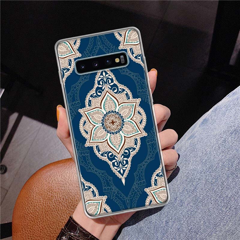 Totem Mandala Colorful Flower Cover Phone Case For Samsung Galaxy S10 Plus S20 FE S21 S22 Ultra S10E S9 S8 + S7 Edge J4 Housing