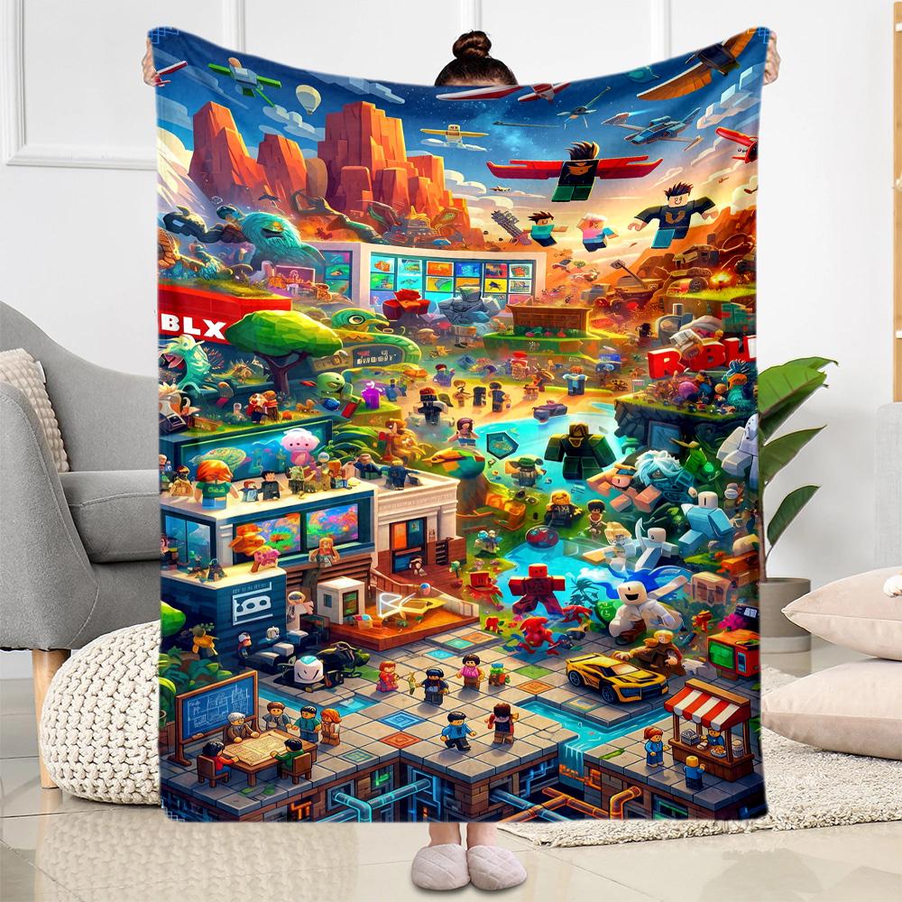 Roblox 63 Decke Weich & Gemütlich Großartig für Couch Sofa Meeresufer Vier Jahreszeiten Universell Digitaldruck Geschenk für Reisen Zuhause Geburtstage