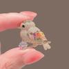 Bird High-end Brooch with A Sense of Sophistication Niche Anti-glare Clasp Personalized Suit Collar Pin Brooch and Corsage