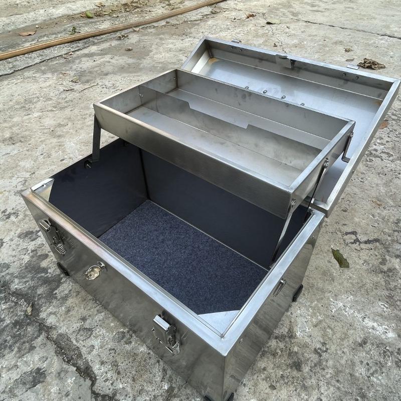 

2-layers Foldable Tool Box Large Capacity Tools Case Stainless Steel Waterproof Storage Toolbox Electrician Tools Organizer
